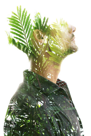 A mix of nature and a portraitの写真素材