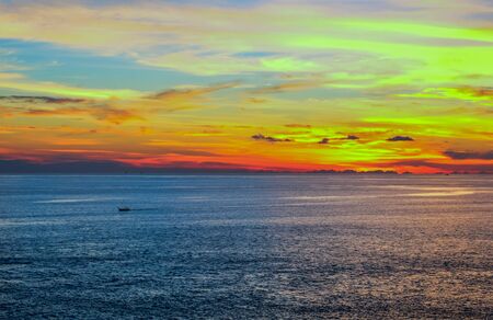 Sunset with wonderful twilight at Phromthep Cape, Rawai, Phuket, Thailand.の写真素材