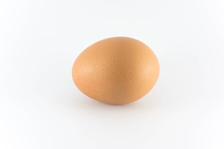 Egg (horizontal) on white background.の写真素材