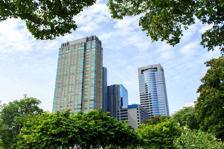 The building is surrounded by trees.