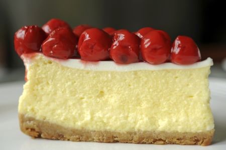 piece of tasty cherry cheesecakeの写真素材
