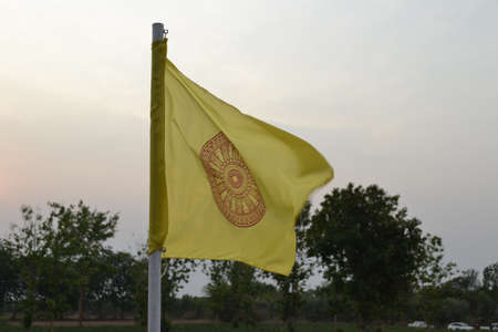 Flag emblem of the Buddhist temple の写真素材