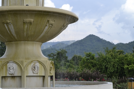 Outdoor sculpture fountains の写真素材