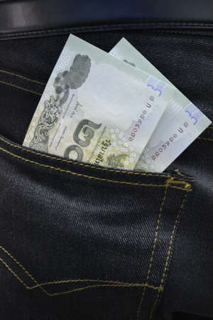 Money in pocket jeansの写真素材