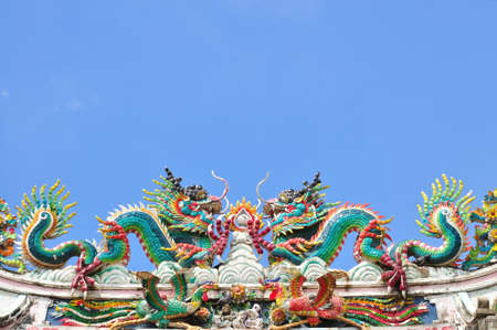 dragon on blue sky thailandの写真素材