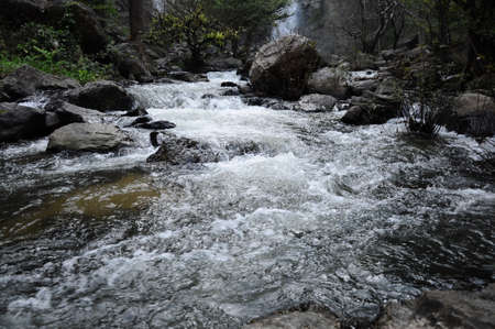 stone in waterfall の写真素材