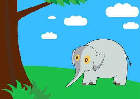 Elephant in the forestのイラスト素材