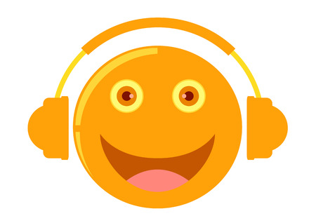 cartoon listening to musicのイラスト素材