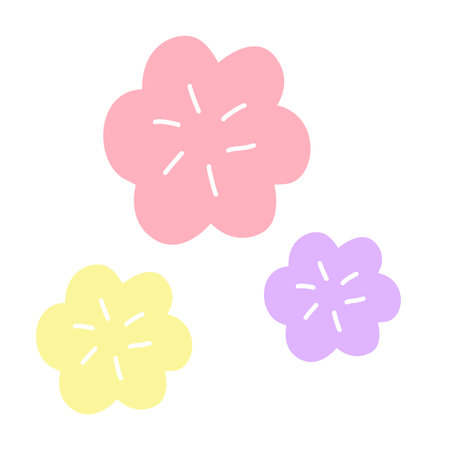 Cherry blossom flower flat color vector icon for apps and websitesのイラスト素材