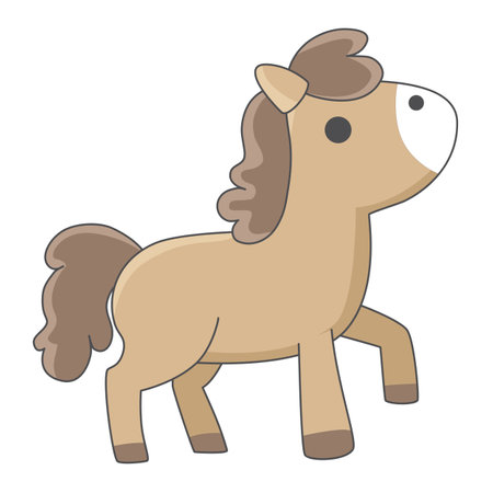 Cute little horse icon. Cartoon illustration of cute little horse icon for webのイラスト素材