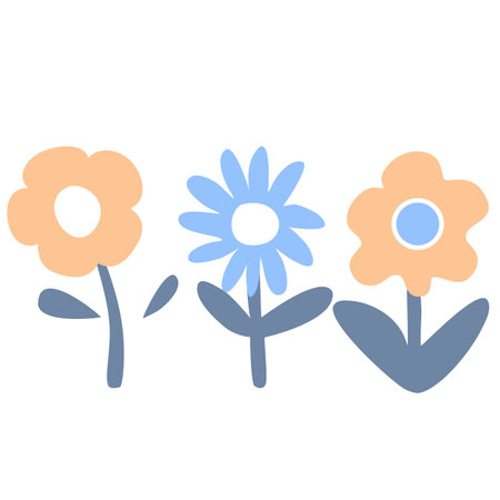 Flowers flat icon. Vector colorful illustration. Pictogram is isolated on a white background. Designed for web and software interfaces.のイラスト素材