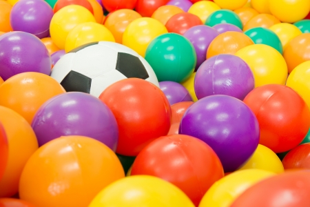 color balls in a classroomの写真素材