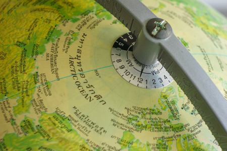 a globe in a classroomの写真素材