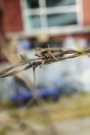 iron barb for restrict areaの写真素材