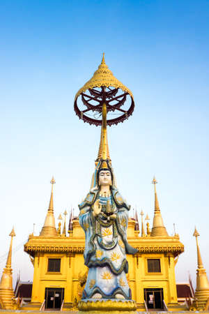 guanim with yellow stupaの写真素材