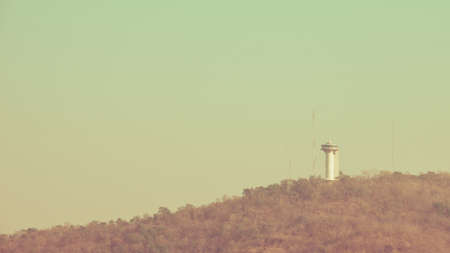 vintage minimal city view tower on a hill