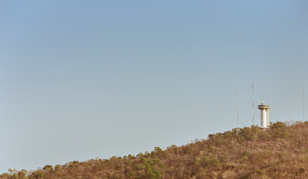 minimal city view tower on a hillの写真素材