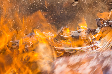 burning of Chinese bank note of deadの写真素材