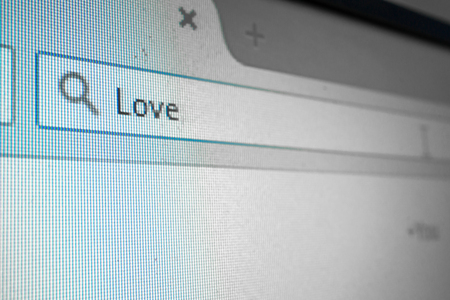 word Love in the search boxの写真素材