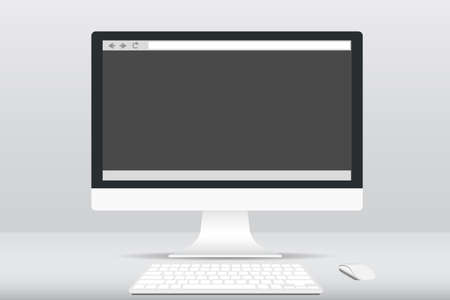 computer screen on the desk for being backgroundの写真素材