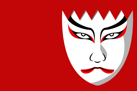Japanese drama Kabuki faceの写真素材
