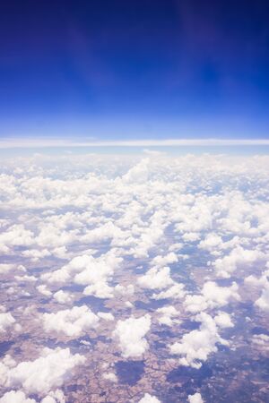 above the cloud in the sky from a plane.の写真素材