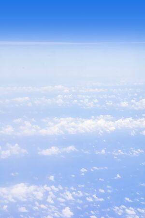 above the cloud in the sky from a plane.の写真素材