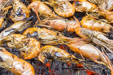 soft focus of shrimp grillの写真素材