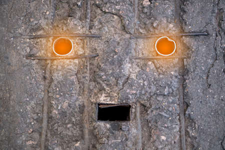 Scream on the road, Face on the way,Thailandの写真素材