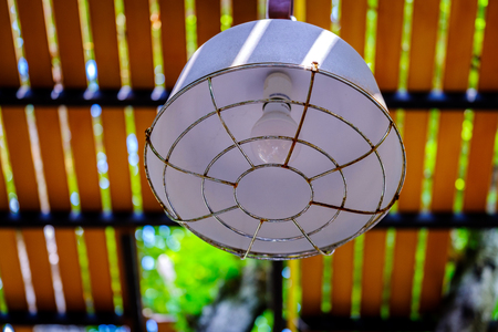 old Iron Street Lantern, outdoor lamp for hang on the roof modern in cafeの写真素材