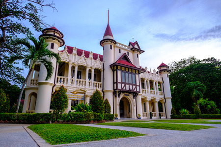 Chali Mongkol Asana, in the style of a European castle. Sanam Chan Palace (King Rama 6) in Nakhon pathom, Thailandのeditorial素材