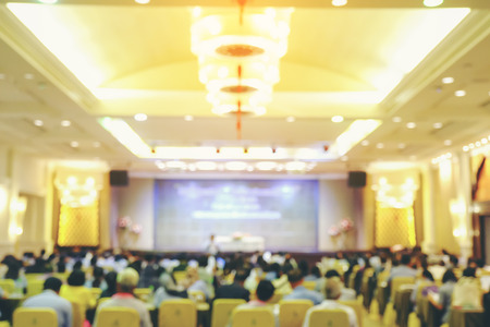 Abstract blurred people doing workshop in training room, education concept, Business seminar.の写真素材