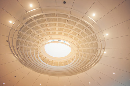 Modern building ceiling geometry roof of a mallの写真素材