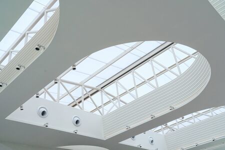 abstract construction Steel glass roof frame, Concept of human engineering