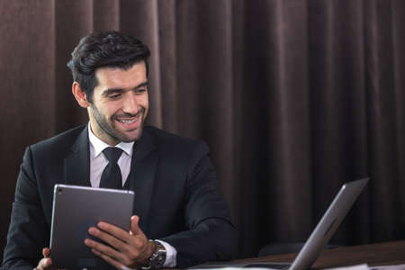 Thoughtful businessman think of project at workplace, new idea inspiration in home office