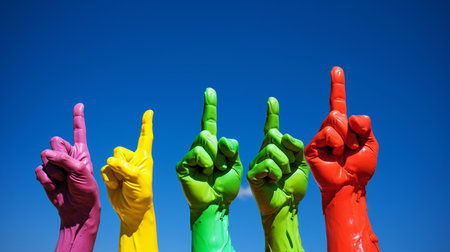 Multiracial Support for Blue Sky, Generative AIの素材