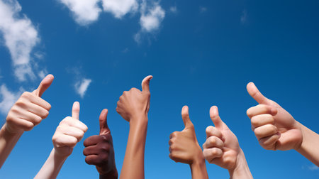 Multiracial Support for Blue Sky, Generative AIの素材