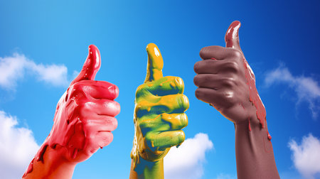 Multiracial Support for Blue Sky, Generative AIの素材