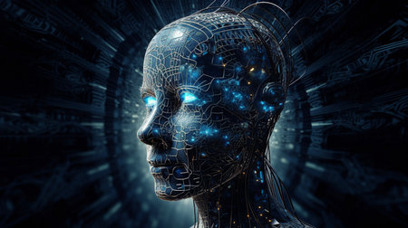 Generative AI, deep learning artificial intelligenceの素材