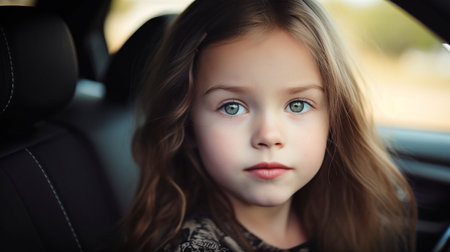Generative AI Picture of a Girl Waiting in a Vehicleの素材