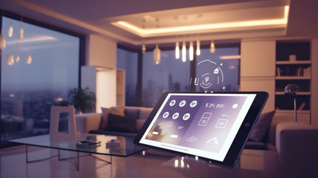 Smart Home Interface Using IOT Device Interior Design Augmented Reality, Generative AIの素材