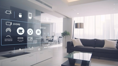 Smart Home Interface Using IOT Device Interior Design Augmented Reality, Generative AIの素材