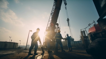 Workers in the oil sector, petrochemical industry, and oil and gas production, Generative AIの素材