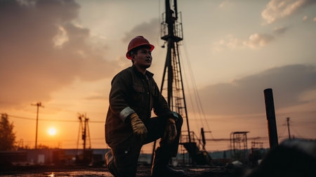 Workers in the oil sector, petrochemical industry, and oil and gas production, Generative AIの素材
