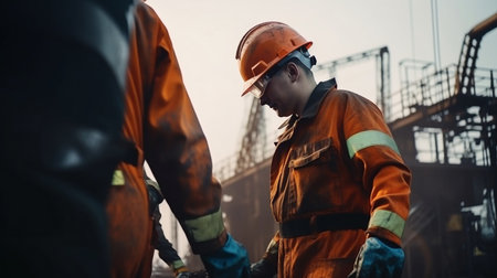 Workers in the oil sector, petrochemical industry, and oil and gas production, Generative AIの素材