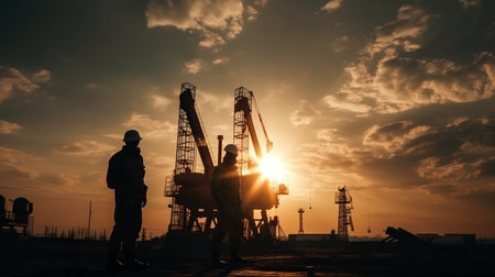 Workers in the oil sector, petrochemical industry, and oil and gas production, Generative AIの素材