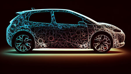 EV Electric vehicle silhouette using generative AIの素材