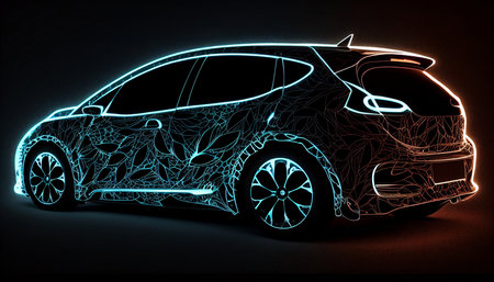 EV Electric vehicle silhouette using generative AIの素材