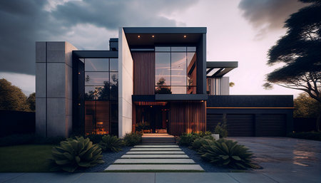 Trendy Modern Home, Generative AIの素材