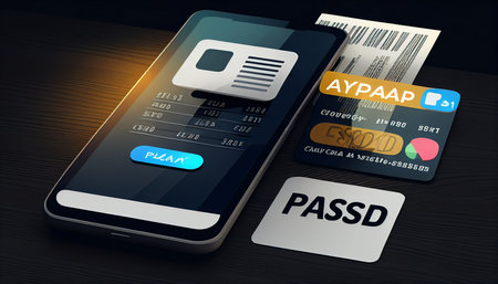 Cyber Security concept, Payment Approved, online card Payment concept. Online invoice payment, electronic invoicing. Smartphone with receipt, Generative AIの素材